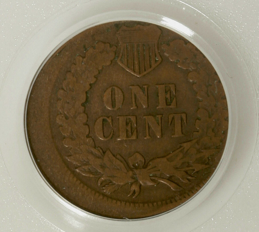 1882 Indian Head Penny off-center strike showing design shifted to one side with blank planchet crescent visible and full 1882 date